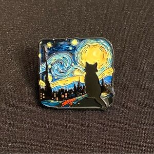 Starry Night Kitty | Let’s all contemplate the sublime | Enamel pin/magnet